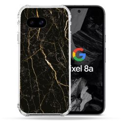 Coque Renforcée Pour Google Pixel 8A Texture Marbre Noir
