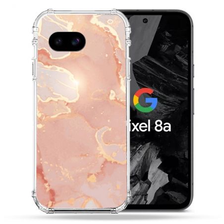 Coque Renforcée Pour Google Pixel 8A Texture Marbre Rose