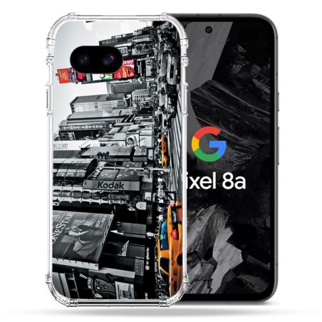 Coque Renforcée Pour Google Pixel 8A Voyage Amerique USA New York Taxi