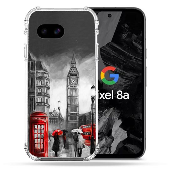 Coque Renforcée Pour Google Pixel 8A Voyage Angleterre Londres Vintage