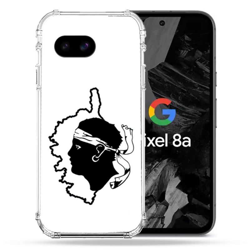 Coque Renforcée Pour Google Pixel 8A Voyage Corse Blanc