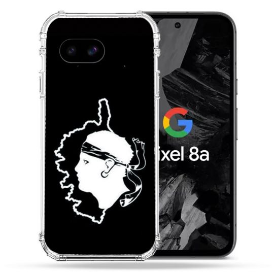 Coque Renforcée Pour Google Pixel 8A Voyage Corse Noir