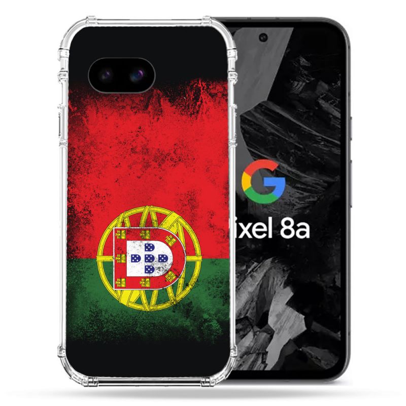 Coque Renforcée Pour Google Pixel 8A Voyage Portugal Drapeau