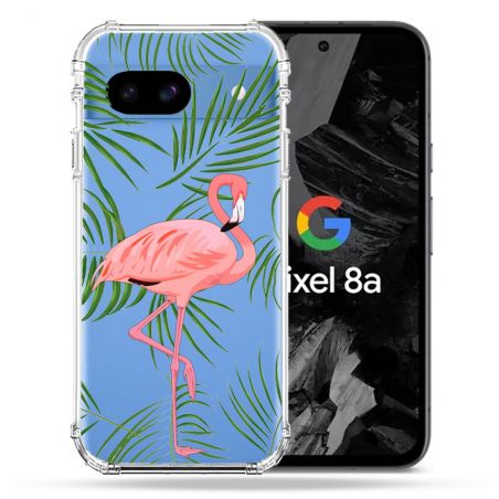 Coque Transparente Pour Google Pixel 8A Flamant Rose