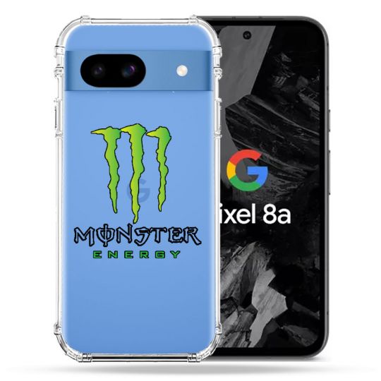 Coque Transparente Pour Google Pixel 8A Monster Energy