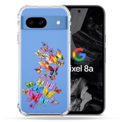 Coque Transparente Pour Google Pixel 8A Papillon Multicolore