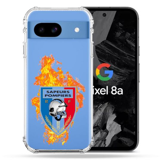 Coque Transparente Pour Google Pixel 8A Pompier Feu