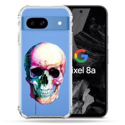 Coque Transparente Pour Google Pixel 8A Skull Head Crane Colore