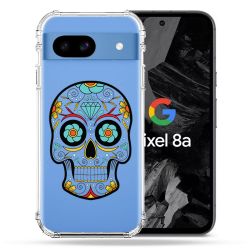 Coque Transparente Pour Google Pixel 8A Tete Mort Color