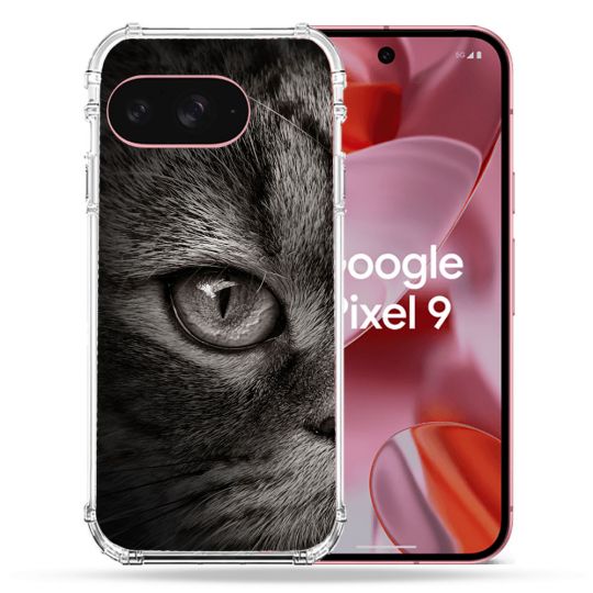 Coque Renforcée Pour Google Pixel 9 Animal Chat Gris