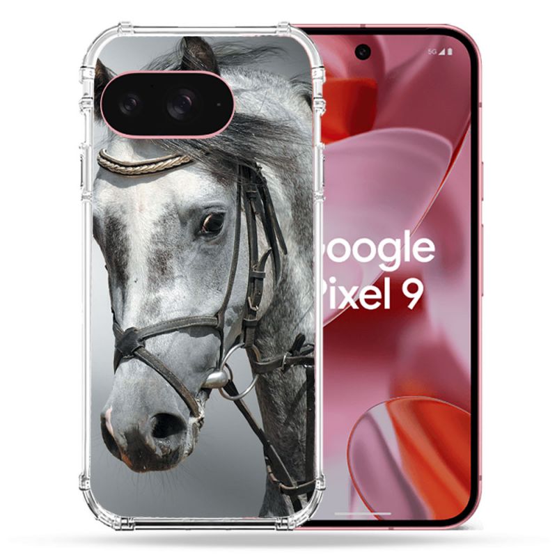 Coque Renforcée Pour Google Pixel 9 Animal Cheval Blanc