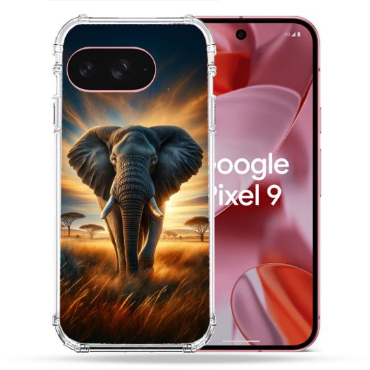 Coque Renforcée Pour Google Pixel 9 Animal Elephant Savane