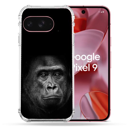 Coque Renforcée Pour Google Pixel 9 Animal Gorille Noir