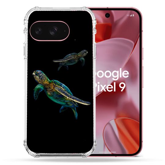 Coque Renforcée Pour Google Pixel 9 Animal Tortue Noire multicolore