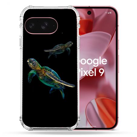 Coque Renforcée Pour Google Pixel 9 Animal Tortue Noire multicolore