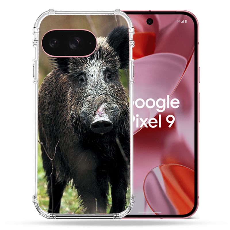 Coque Renforcée Pour Google Pixel 9 Chasse Sanglier bois