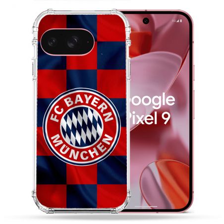 Coque Renforcée Pour Google Pixel 9 Foot Bayern Munich Carreaux
