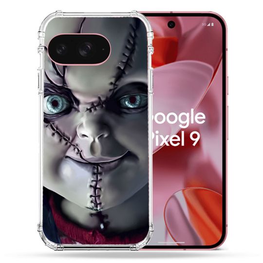 Coque Renforcée Pour Google Pixel 9 Horreur Chucky Cicatrice