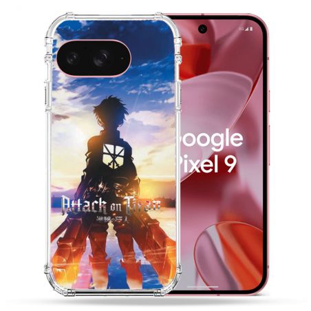 Coque Renforcée Pour Google Pixel 9 Manga Attaque Titans Soleil