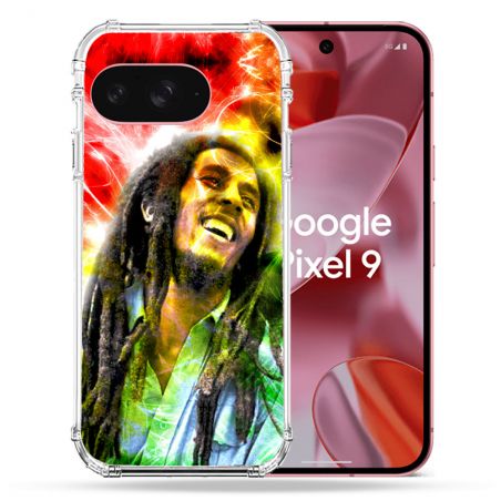 Coque Renforcée Pour Google Pixel 9 Musique Bob Marley Color