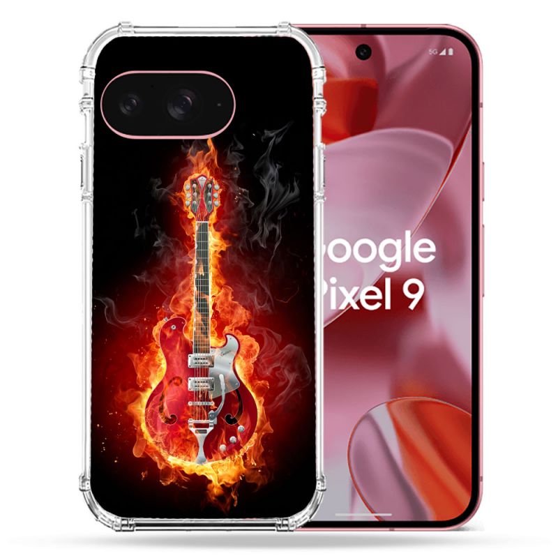 Coque Renforcée Pour Google Pixel 9 Musique Guitare Electrique