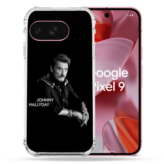 Coque Renforcée Pour Google Pixel 9 Musique Johnny Hallyday Noir
