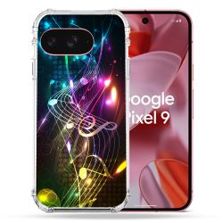 Coque Renforcée Pour Google Pixel 9 Musique Partition Multicolore