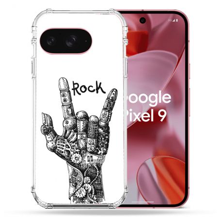 Coque Renforcée Pour Google Pixel 9 Musique Rock Main