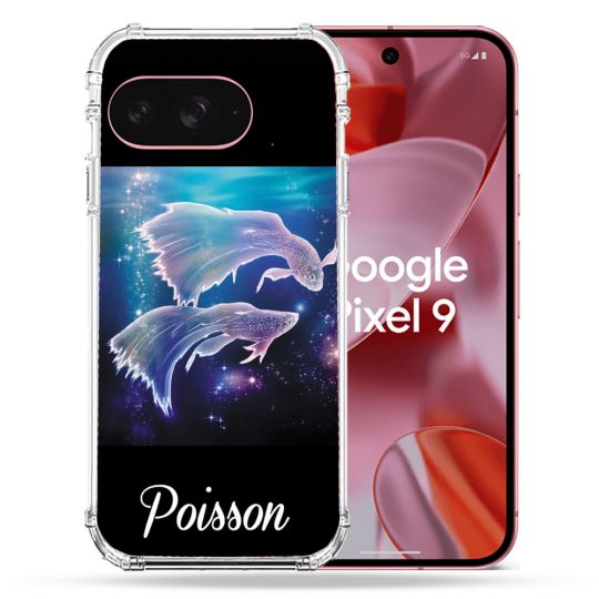 Coque Renforcée Pour Google Pixel 9 Signe Zodiaque 2 Poisson