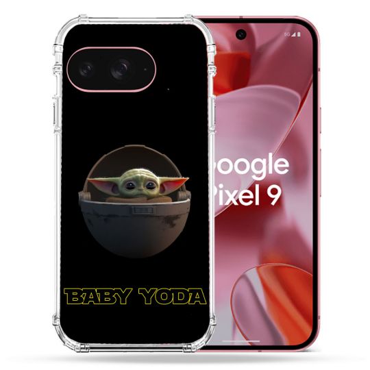 Coque Renforcée Pour Google Pixel 9 Star Wars - Yoda bebe noir