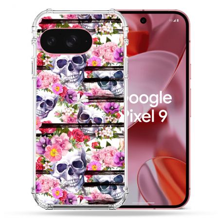 Coque Renforcée Pour Google Pixel 9 Tete de Mort Pattern