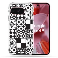 Coque Renforcée Pour Google Pixel 9 Texture Carreau Ciment Noir