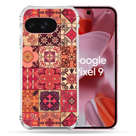 Coque Renforcée Pour Google Pixel 9 Texture Carreau Ciment Rouge