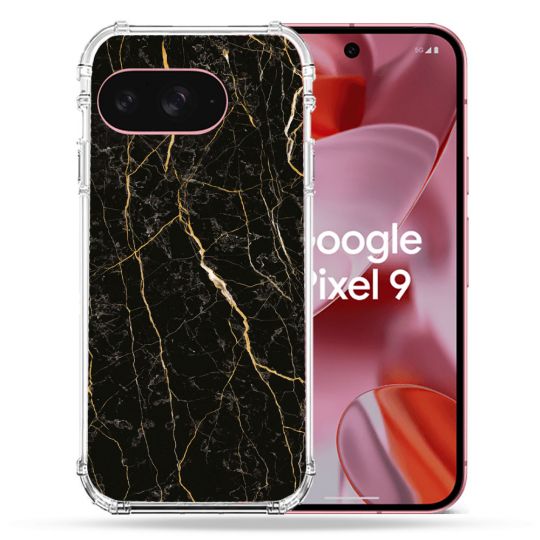 Coque Renforcée Pour Google Pixel 9 Texture Marbre Noir