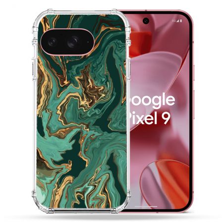 Coque Renforcée Pour Google Pixel 9 Texture Marbre Vert