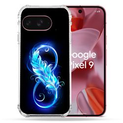 Coque Renforcée Pour Google Pixel 9 Texture Plume Infini Bleu