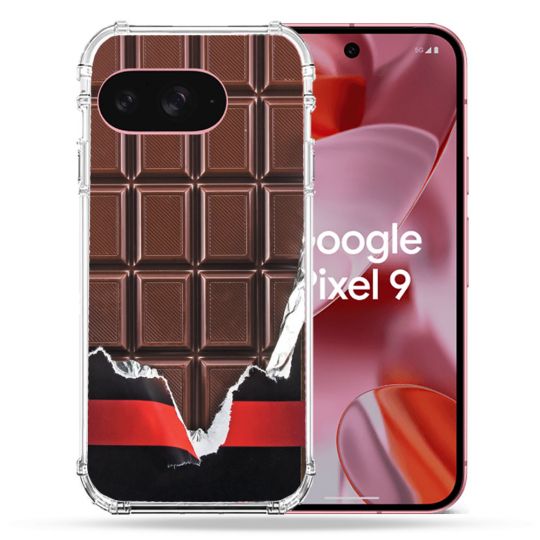 Coque Renforcée Pour Google Pixel 9 Texture Trompe Oeil Chocolat
