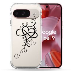 Coque Transparente Pour Google Pixel 9 Cœur infini