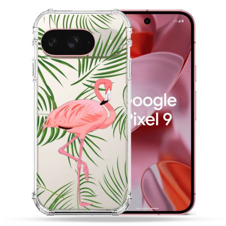 Coque Transparente Pour Google Pixel 9 Flamant Rose