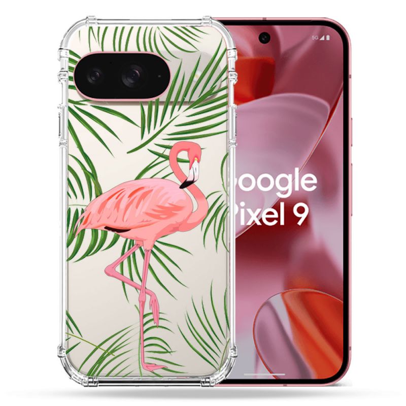 Coque Transparente Pour Google Pixel 9 Flamant Rose
