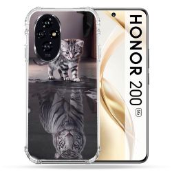 Coque Renforcée Pour Honor 200 5G Animal Chat Reflet