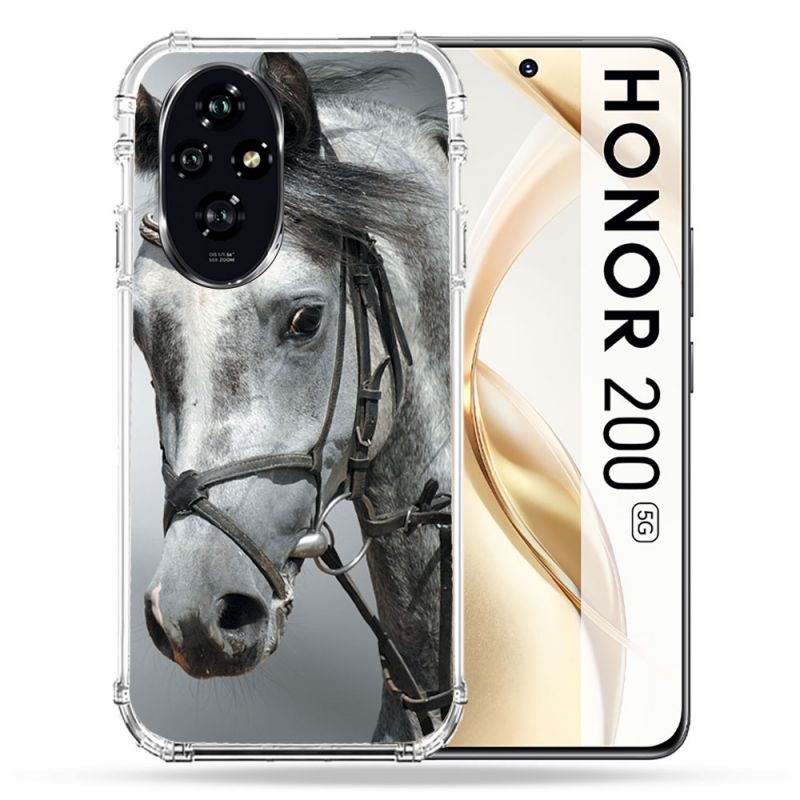 Coque Renforcée Pour Honor 200 5G Animal Cheval Blanc