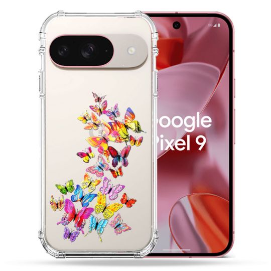 Coque Transparente Pour Google Pixel 9 Papillon Multicolore