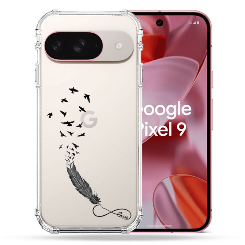 Coque Transparente Pour Google Pixel 9 Plume Infini