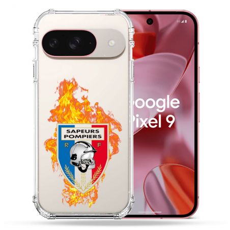 Coque Transparente Pour Google Pixel 9 Pompier Feu