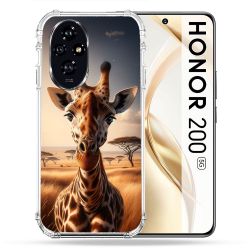 Coque Renforcée Pour Honor 200 5G Animal Girafe Savane