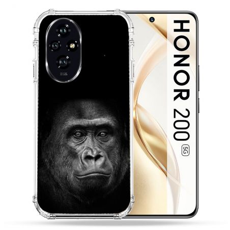 Coque Renforcée Pour Honor 200 5G Animal Gorille Noir