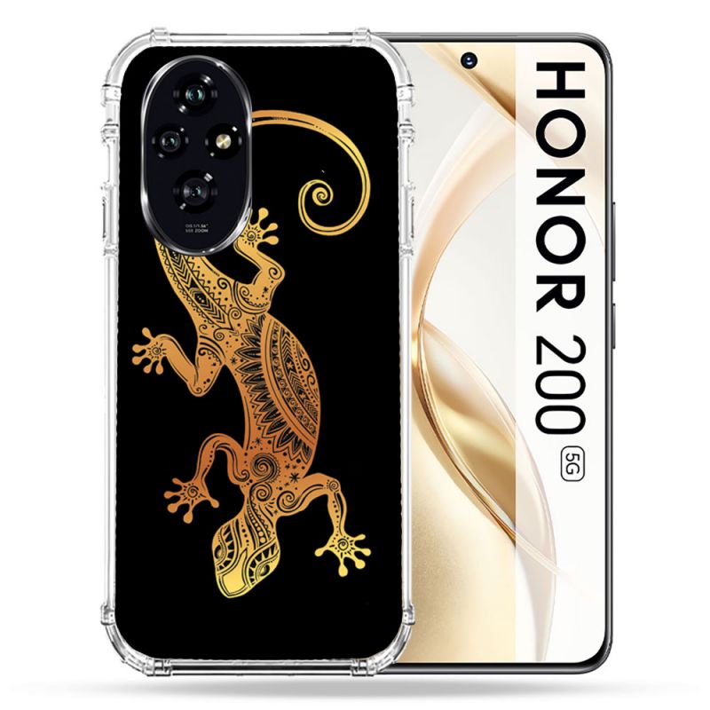 Coque Renforcée Pour Honor 200 5G Animal Lezard Noir
