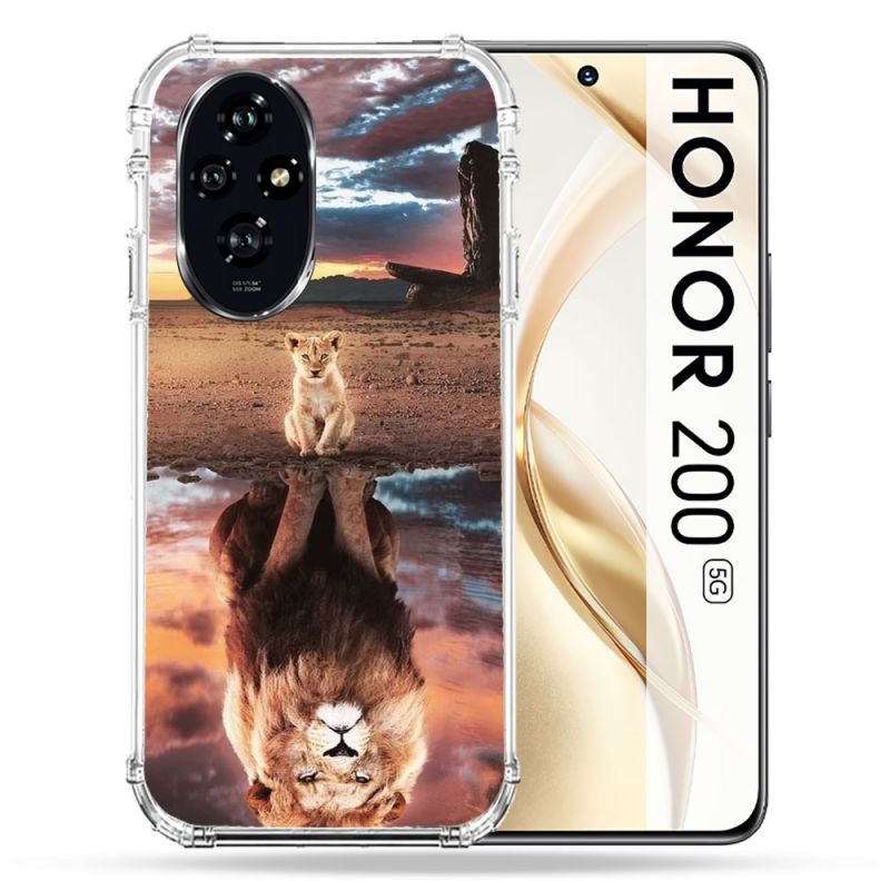 Coque Renforcée Pour Honor 200 5G Animal Lion Reflet
