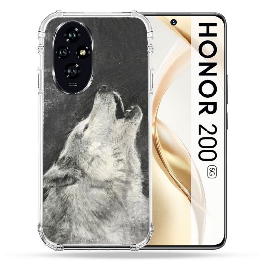 Coque Renforcée Pour Honor 200 5G Animal Loup Hurlement